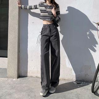 Lace Up Loose Fit Jeans