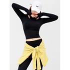 Thumbhole Cropped Sports Top