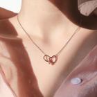 Heart & Ring 925 Sterling Silver Necklace As Shown In Figure - One Size