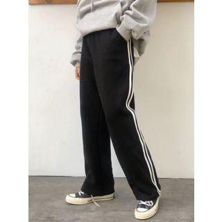 Contrast-trim Sweatpants Black - One Size