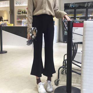 Cropped Boot-cut Slim-fit Pants