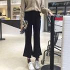 Cropped Boot-cut Slim-fit Pants