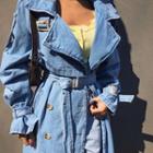Belted Double-breasted Denim Trench Coat