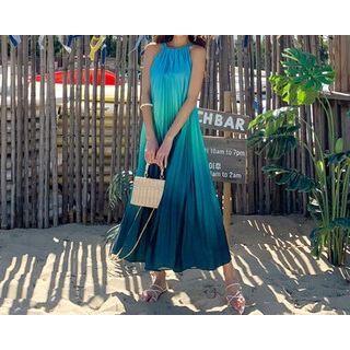 Sleeveless Gradient Midi A-line Dress
