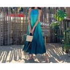 Sleeveless Gradient Midi A-line Dress