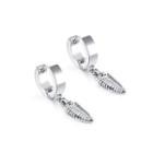 Fashion Personality Leaves 316l Stainless Steel Stud Earrings Silver - One Size