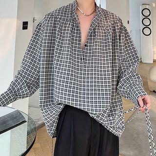 Henley Plaid Shirt