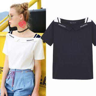 Boatneck Lettering Top