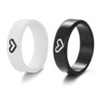 Set Of 2: Couple Matching Heart Alloy Ring (various Designs) 55358 - Set Of 2 - Black & White - One Size