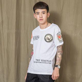 Printed Lettering Short-sleeve T-shirt