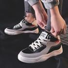 Faux-leather Color Block Lace-up Sneakers