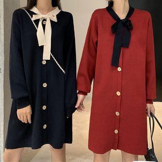 Long-sleeve Buttoned Down Dress
