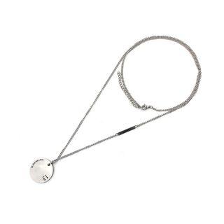 Stainless Steel Numeral Disc Pendant Necklace