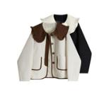 Frilled Collar Fleece Lined Jacket