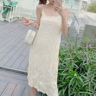 Spaghetti Strap Midi Ruched Dress