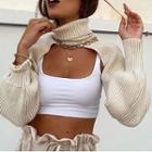 Cropped Turtle Neck Sweater