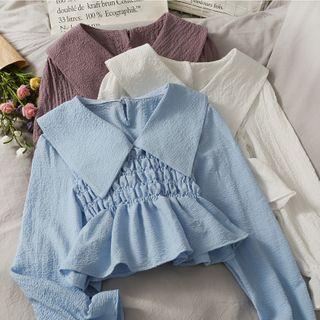 Collared Smocked Crop Top