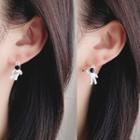 Astronaut Asymmetrical Alloy Cuff Earring 1 Pair - Clip On Earring - White & Gold - One Size
