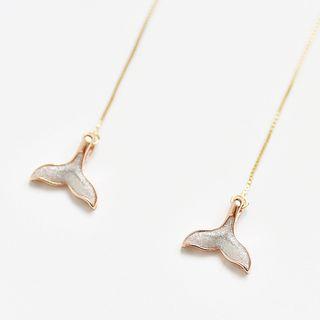 Whale Tail Dangle Earring 1 Pair - One Size