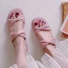 Open Toe Twist Strap Slingback Sandals