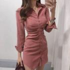 Ruched Sheath Shirtdress