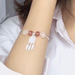 Bead & Dream Catcher Bracelet 1 Pc - Bracelet - White Gold - One Size