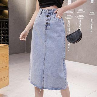 Midi A-line Denim Skorts