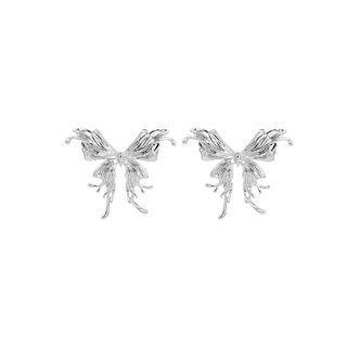 Butterfly Alloy Earring 1 Pair - E5218 - Silver - One Size