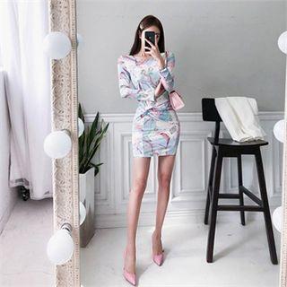 Pattern Mini Sheath Dress