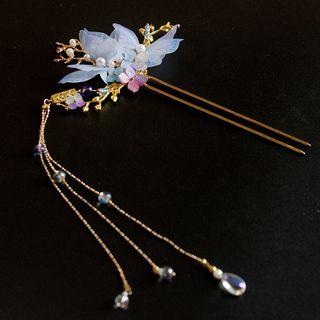 Faux Crystal Butterfly Hair Stick As Shown In Figure - One Size