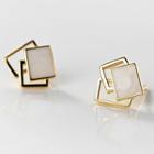 Rectangle Sterling Silver Earring