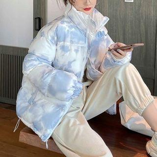 Tie Dye Zip Padded Coat