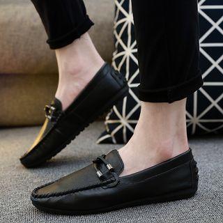 Faux-leather Cross Strap Loafers