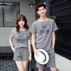 Couple Matching Short-sleeve Plaid T-shirt