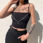 Layered Chain Cropped Camisole Top