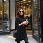 Turtle-neck Dip-back Flare Top