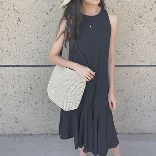 Flounced-hem Midi Tank Dress