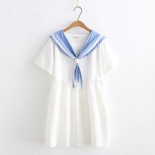 Navy Short-sleeve Dress