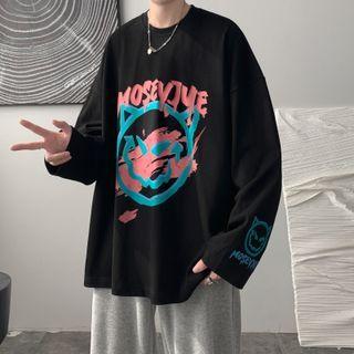 Long Sleeve Cartoon Print Top