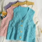 Argyle Button-up Knit Vest In 9 Colors