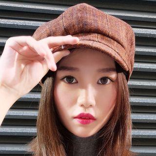 Plaid Octagonal Cap