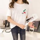 Short-sleeve Cherry Printed T-shirt