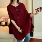 Elbow-sleeve Cable Knit Sweater