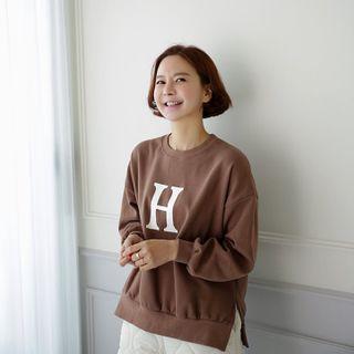 H Letter Print Sweatshirt