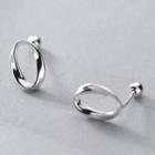 925 Sterling Silver Oval Earring 1 Pair - 925 Sterling Silver Oval Earring - One Size
