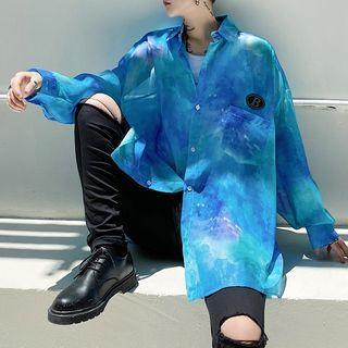 Tie-dye Long-sleeve Oversize Shirt