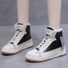 Applique Quilted Platform Lace Up Short Boots