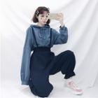 Set Sweatshirt + High-waist Back Strap Pants 2-piece