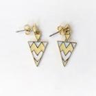 Triangle Dangle Earring Silver Needle - Rose Gold - One Size