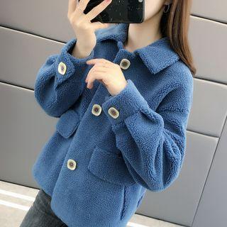 Button-up Fleece Cropped Jacket